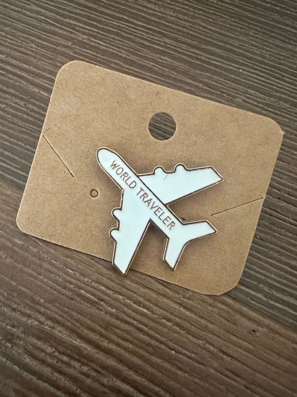 World Traveler Airplane Enamel Pin - Picture 1 of 6